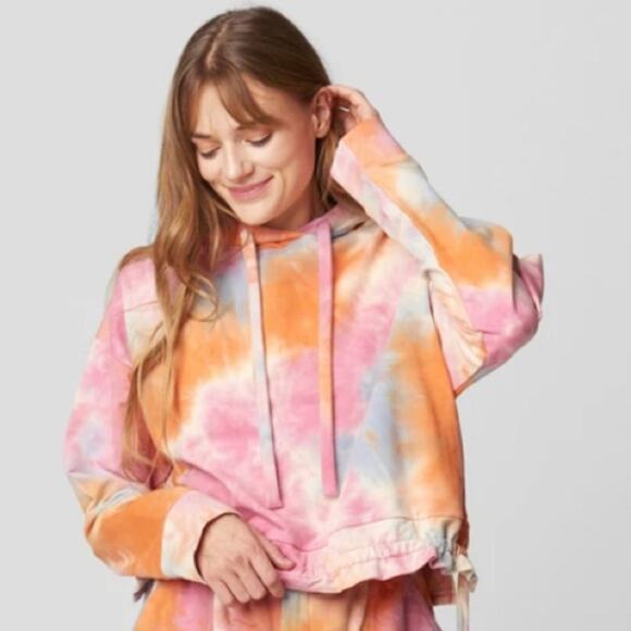 BLANKNYC Rainbow Sweet Spot tie dye hooded sweatshirt size Medium - Picture 2 of 9